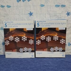 Holiday Time LED Snowflake Icicle Lights - Cool White